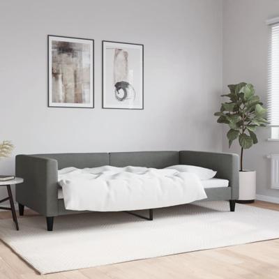 Slaapbank 100x200 cm stof donkergrijs