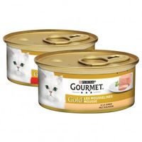 Gourmet Gold Mousse met kip + rund combipack kattenvoer 48 x 85 g