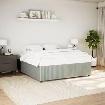 Bedframe zonder matras 200x200 cm fluweel lichtgrijs
