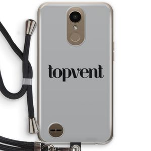 Topvent Grijs Zwart: LG K10 (2017) Transparant Hoesje met koord