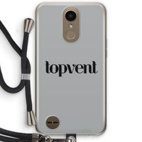 Topvent Grijs Zwart: LG K10 (2017) Transparant Hoesje met koord