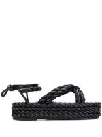 Valentino Garavani sandales compensées à design en corde - Noir