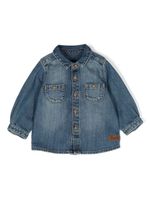 Bonpoint logo-patch denim shirt - Bleu