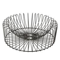 Cosy & Trendy Fruitmand - metaal - zwart - rond - 33 cm - fruitschaal
