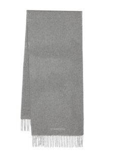 Corneliani logo-embroidered cashmere scarf - Gris