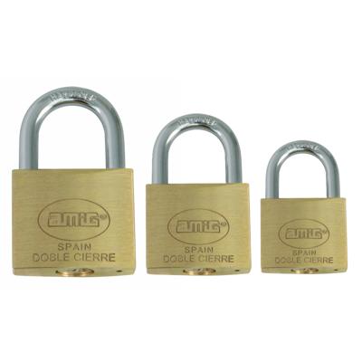 Hangsloten / koffersloten set - 3x stuks - maat 30/40/50 mm - messing - incl 2 sleutels per slot