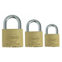 Hangsloten / koffersloten set - 3x stuks - maat 30/40/50 mm - messing - incl 2 sleutels per slot