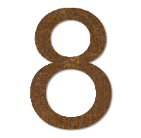 LIROdesign Cortenstaal huisnummer 8 - 30 cm - per stuk