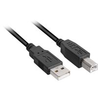 Sharkoon usb-a 2.0 > usb-b kabel (zwart, 5 meter)
