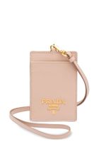 Prada étui à badge en cuir Saffiano - Rose - thumbnail