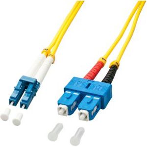 Lindy 47470 Glasvezel kabel 1 m LC SC OS2 Geel