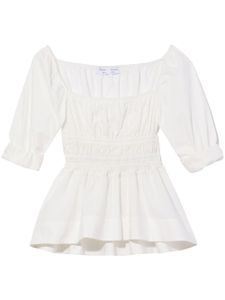 Proenza Schouler White Label blouse froncée à encolure carrée - Blanc