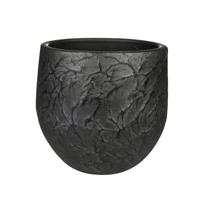 Ter Steege Plantenpot - antiek look - keramiek - zwart - 22 x 20 cm   - - thumbnail