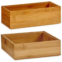 Kast/lade/make-up sorteer organizer bamboe hout bakjes - Set van 2x stuks