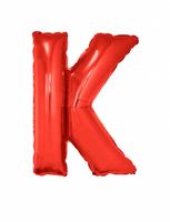 Folieballon Rood Letter 'K' groot