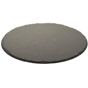 Kaarsenbord/plateau zwart leisteen 30 cm rond