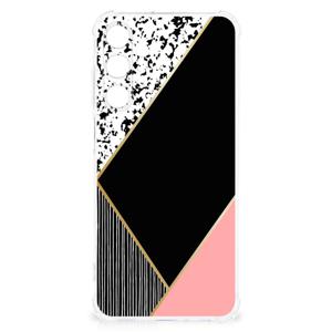 Samsung Galaxy A25 Shockproof Case Zwart Roze Vormen