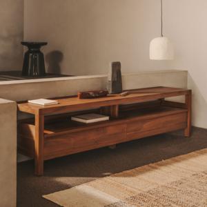 Kave Home TV-meubel Sashi Teakhout, 200cm - Bruin