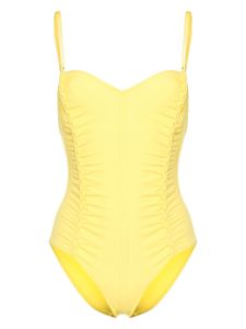 Ulla Johnson maillot de bain froncé à encolure cœur - Jaune