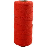 Creativ Company Macramé koord, l: 315 m, dikte 1 mm, dunne kwaliteit 12/12, rood, 220 gr/ 1 bol