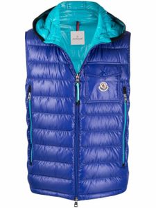 Moncler gilet matelassé Ragot à patch logo - Bleu