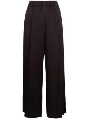 Jil Sander pantalon ample à taille élastiquée - Marron