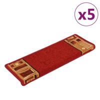 VidaXL Trapmatten zelfklevend 5 st 65x21x4 cm rood