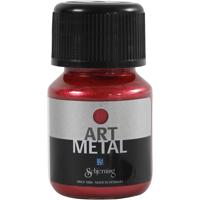 Schjerning Hobbyverf metallic, lava rood(5112), 30 ml/ 1 fles