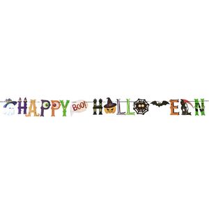 Horror/halloween letterslinger - Happy Halloween - papier - 250 cm - Feestartikelen/versiering