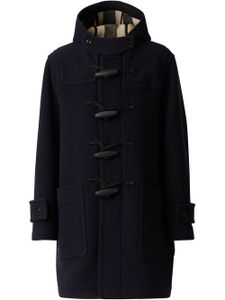 Burberry duffle-coat à doublure à carreaux - Bleu