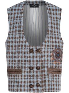 ETRO gilet à motif pied-de-poule - Bleu