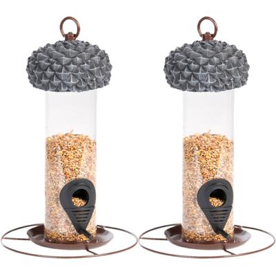 Best for Birds Vogelvoedersilo - 2x stuks - metaal/PCV - 27 cm - vogel voederplek Best for Birds Vogelvoedersilo - 2x stuks - metaal/PCV - 27 cm - vogel voederplek