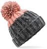 Beechfield CB437 Apres Beanie - Graphite Grey/Blush - One Size