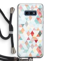 Gekleurde driehoekjes pastel: Samsung Galaxy S10e Transparant Hoesje met koord Gekleurde driehoekjes pastel: Samsung Galaxy S10e Transparant Hoesje met koord