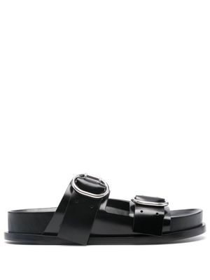 Jil Sander sandales en cuir à boucles - Noir