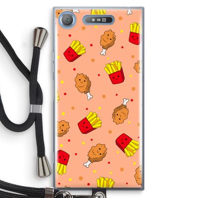 Chicken 'n Fries: Sony Xperia XZ1 Transparant Hoesje met koord
