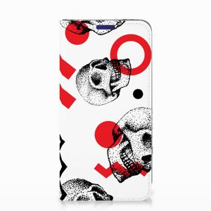 Mobiel BookCase Samsung Galaxy S10e Skull Red