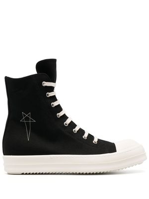 Rick Owens DRKSHDW baskets montantes à logo brodé - Noir