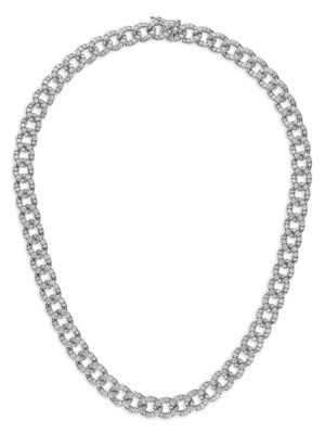 LEO PIZZO collier Groumette en or blanc 18ct serti de diamants - Argent