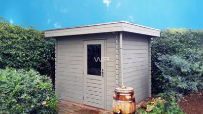 Woodpro Duinen Tuinhuis 250x200 cm 28 mm vuren blank- Plat dak- Onbehandeld vurenhout- Woodpro