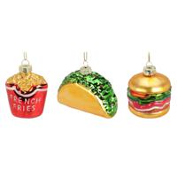 Christmas Decorations kersthangers snacks - 3x - glas - thumbnail