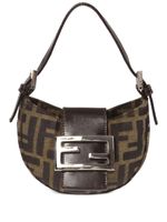 Fendi Pre-Owned mini sac porté épaule Zucca à plaque FF (années 1990-2000) - Marron - thumbnail