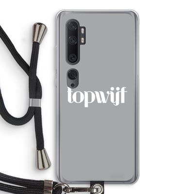 Topwijf Grijs Wit: Xiaomi Mi Note 10 Transparant Hoesje met koord