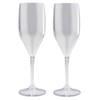 Champagneglazen/prosecco flutes - Set van 8x stuks - van onbreekbaar kunststof - transparant - 150 m
