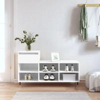 VidaXL Schoenenkast 102x36x60 cm bewerkt hout hoogglans wit