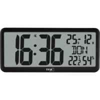 TFA Dostmann 60.4525.01 Wandklok Zendergestuurd 356 mm x 161 mm x 27 mm Zwart Groot display