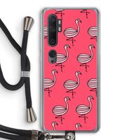 Flamingo: Xiaomi Mi Note 10 Pro Transparant Hoesje met koord