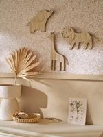 Set van 3 jungle dieren muurdecoraties beige