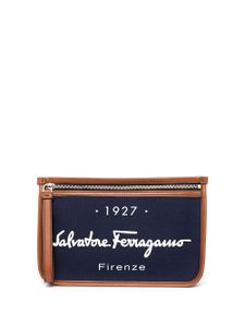 Ferragamo pochette à logo imprimé - Bleu