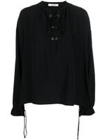 Dorothee Schumacher blouse en soie à col lacé - Noir